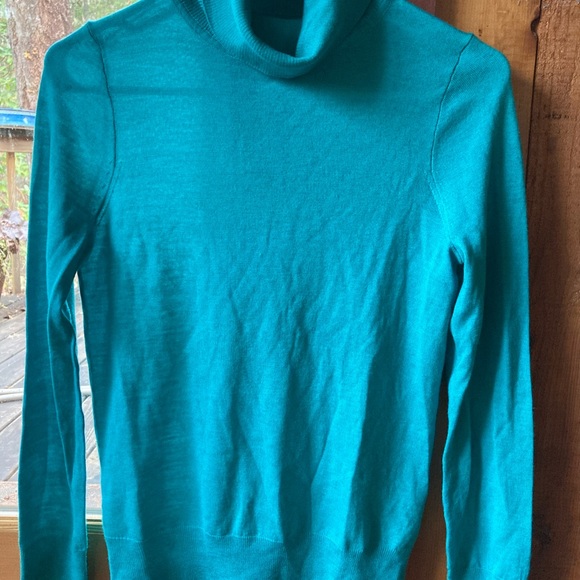 NWT J.Crew Merino Wool Turtleneck Sweater XS — damage - moth holes - Picture 2 of 5